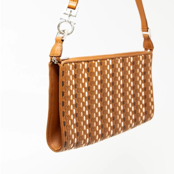 Salvatore Ferragamo Brown Woven Baguette Bag - Picture 6 of 13